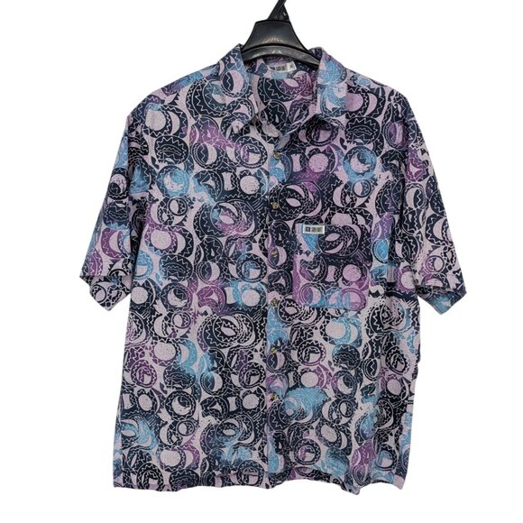 Vintage Sideout Hawaiian Shirt Men Size XL Button Up Surf Abstract Print Skater - Picture 1 of 9